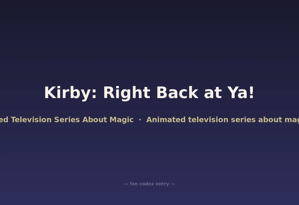 Kirby: Right Back at Ya!